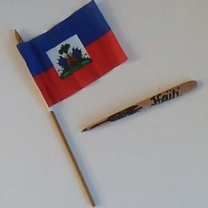 Flag Haiti & pencil original country FINAL PRICE
